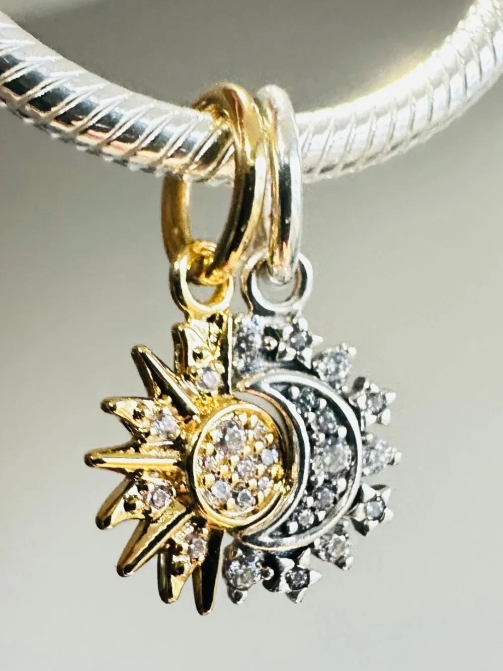 Pandora Gold and Silver Sun & Moon Charm